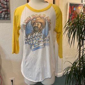 1982 Willie Nelson On the Road Again Western Baseball Tee Shirt